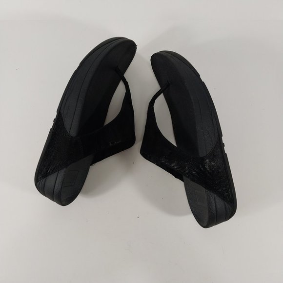 Fitflop Black Sandals Womens 8 Electra Thong Flip Flop Slip On Suede Casual. - Picture 3 of 11